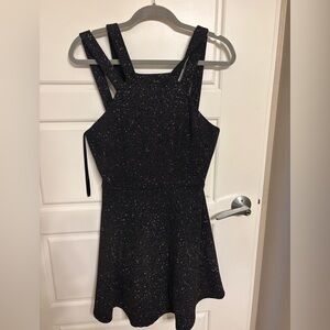 B Darlin Glittering Sparkly Black Mini Dress 13/14